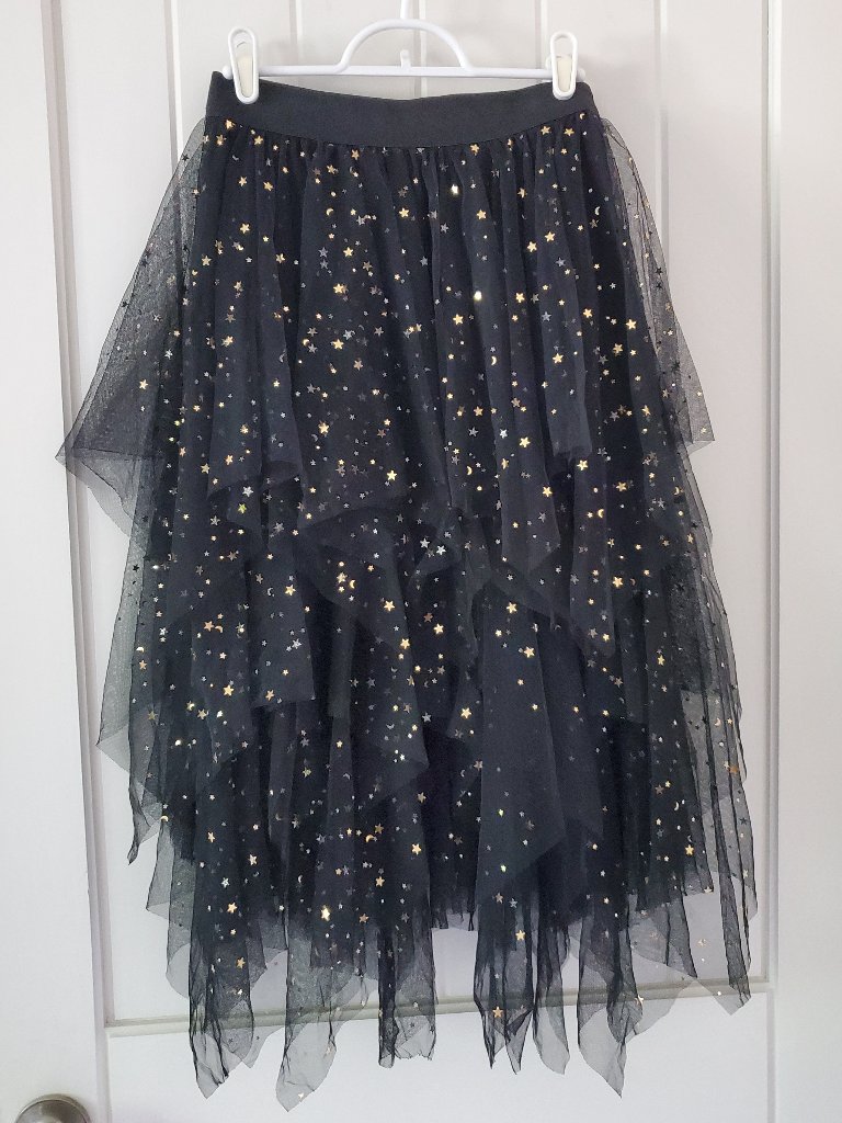 Black Tulle Asymmetrical Star Skirt